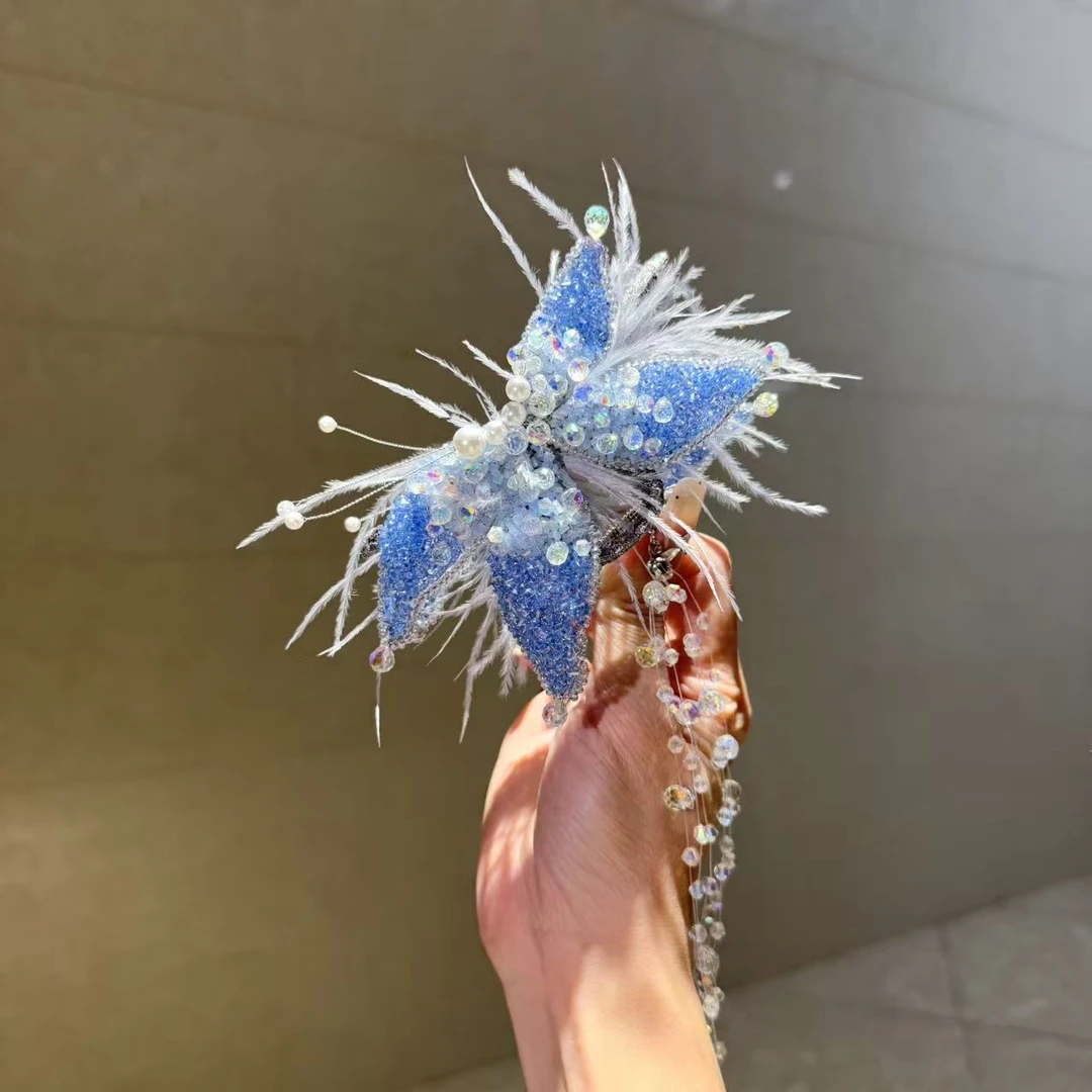 【莫奈海之星】羽蓝蝶抓夹甜美少女风发夹日韩学院风欧美风