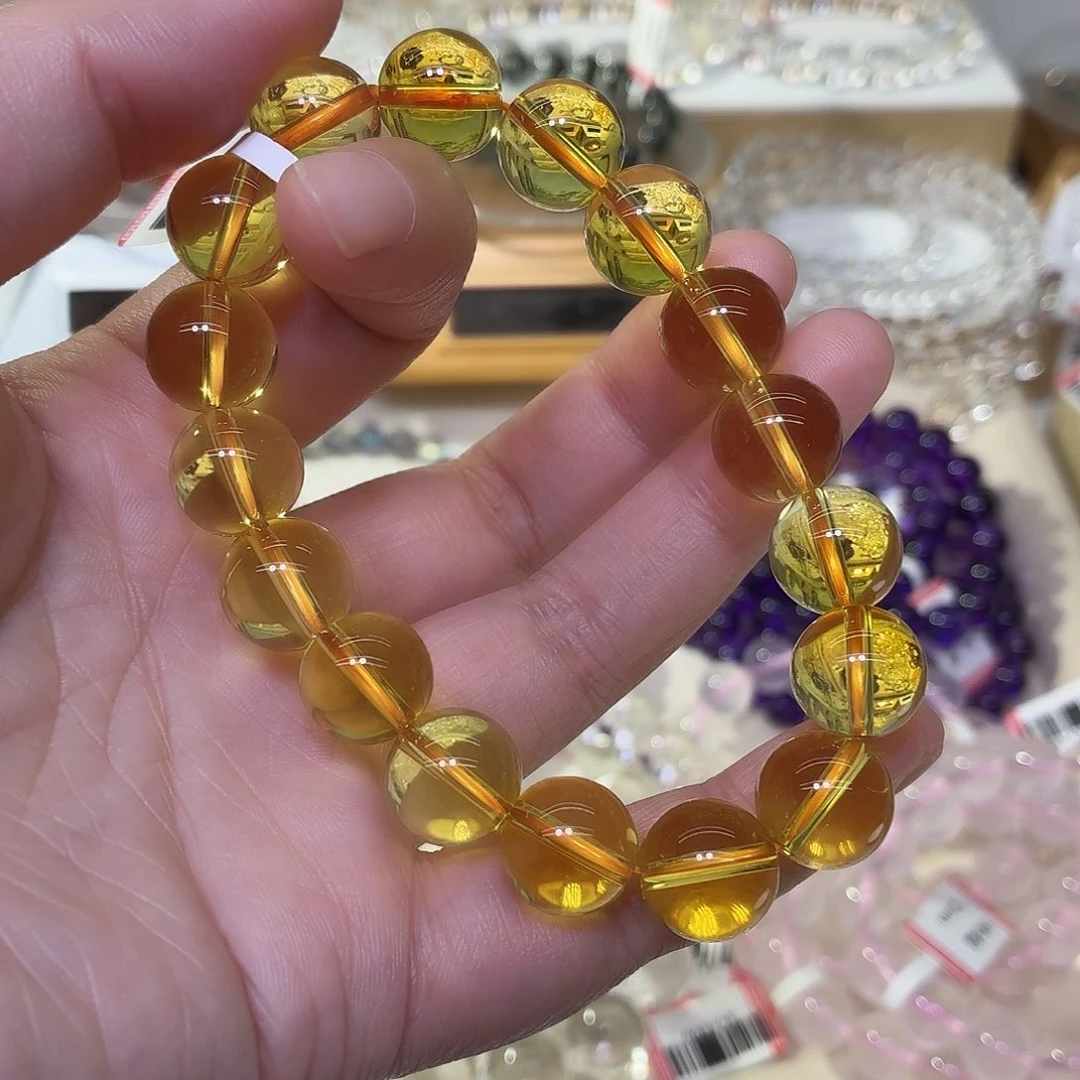 玉巴西黄水卡12mm手串