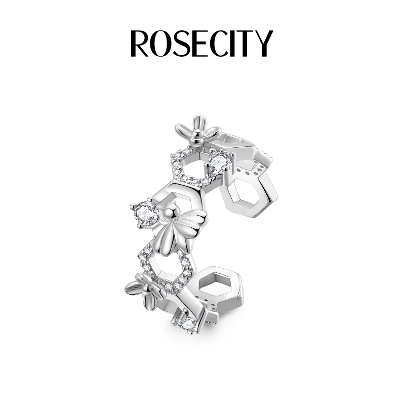 铜合金戒指 ROSECITY有财花戒指轻奢高级感小众设计感叠戴开口戒