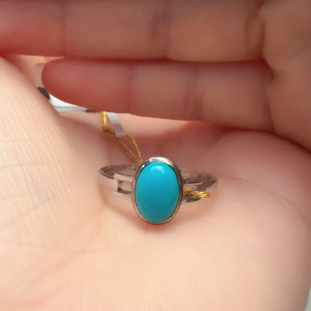 绿松石银S925镶嵌戒指