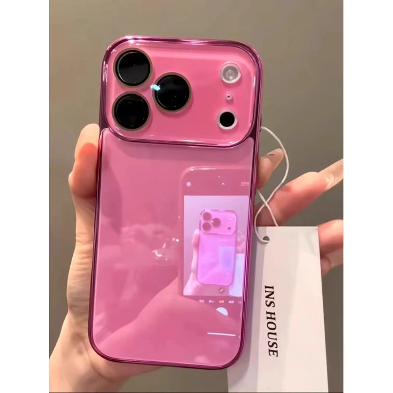 纯色适用苹果17promax手机壳新款17pro透色玻璃电镀壳17air高级感