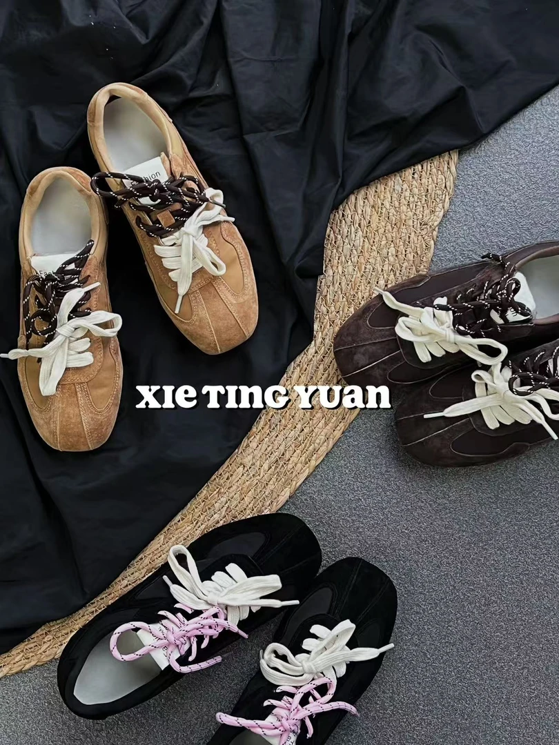 微瑕复古鸳鸯鞋带休闲鞋运动德训鞋阿甘鞋1152