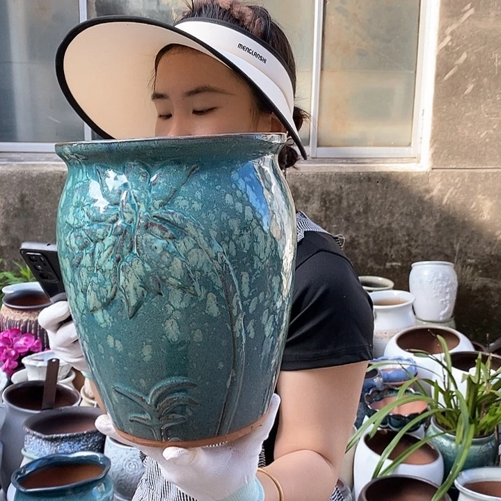 紫砂花盆正品口20高25