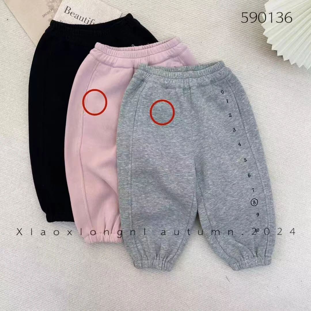 小熊妮儿童春秋休闲卫裤运动裤  590136 灰色 粉色