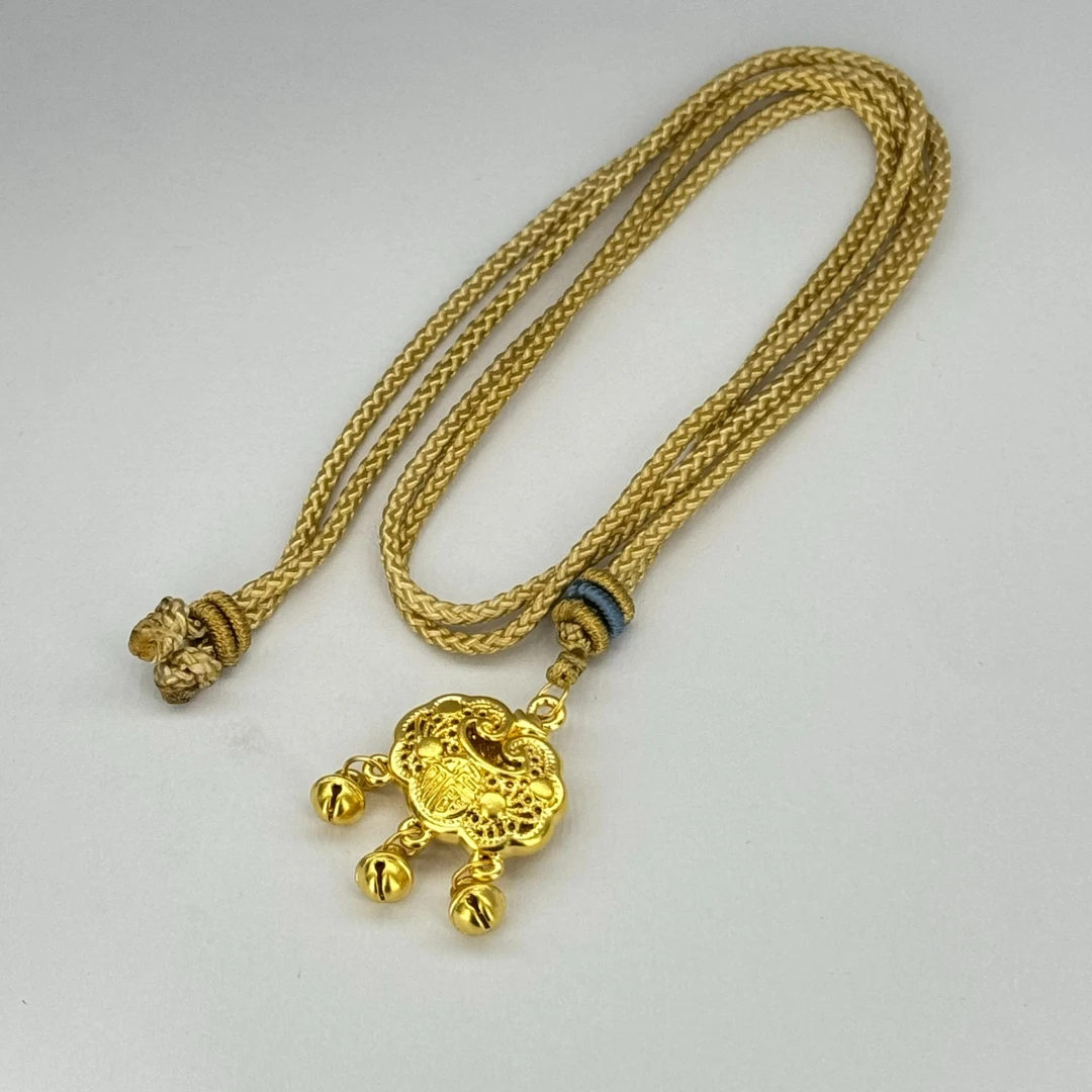 【北北专享】足金999饰品 福字平安锁 （编绳款）BP 5072