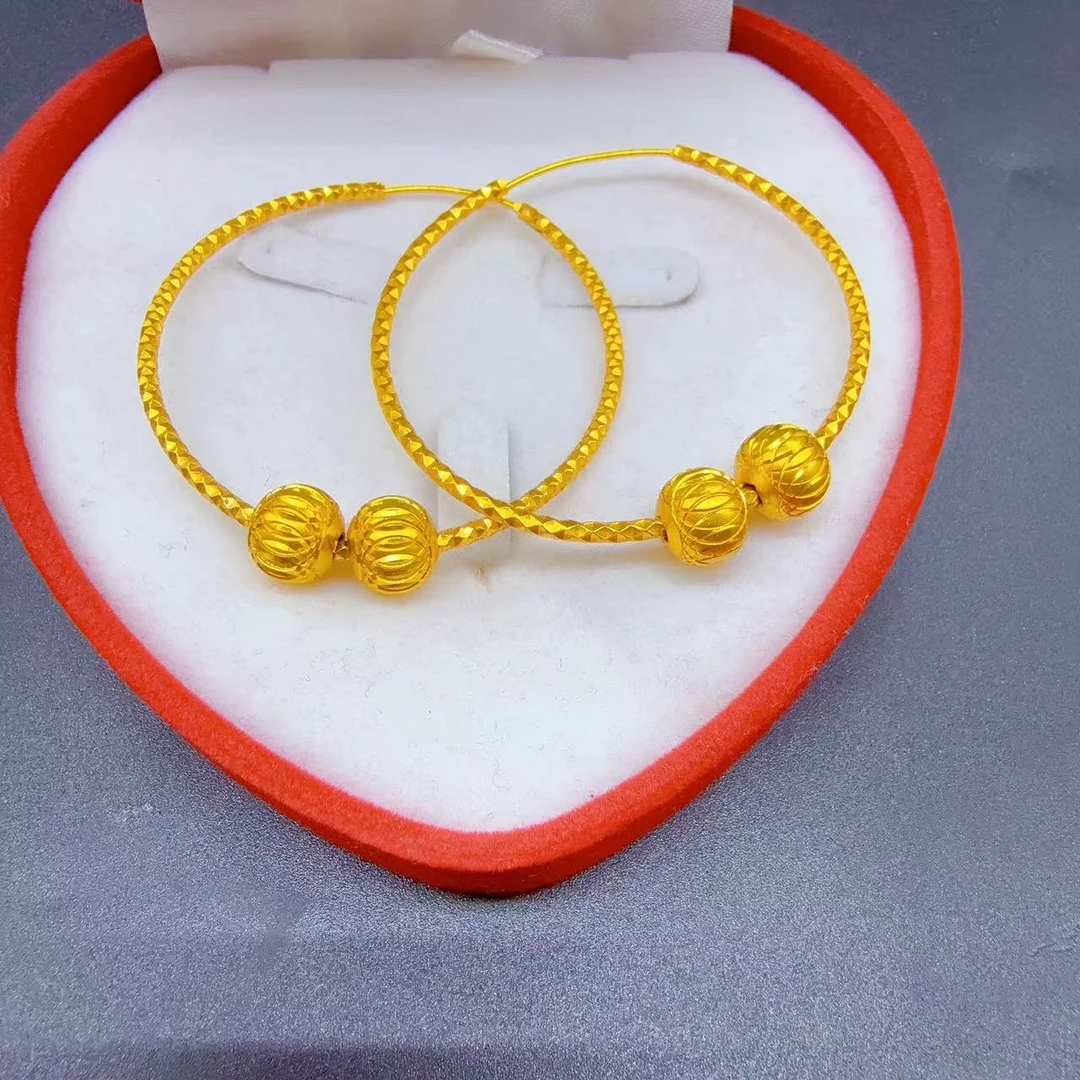 铜合金耳饰 铜合金时尚精美气质圈圈串串耳环女款金色素款000001