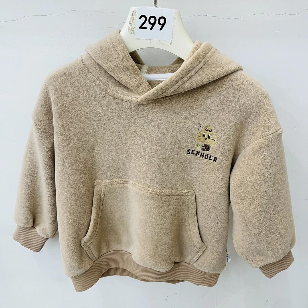 实体品牌童装小童A类刺绣双面奥粒绒连帽卫衣3312004286