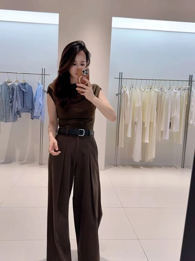 针织衫-135B603112艾家荡领纯色无袖