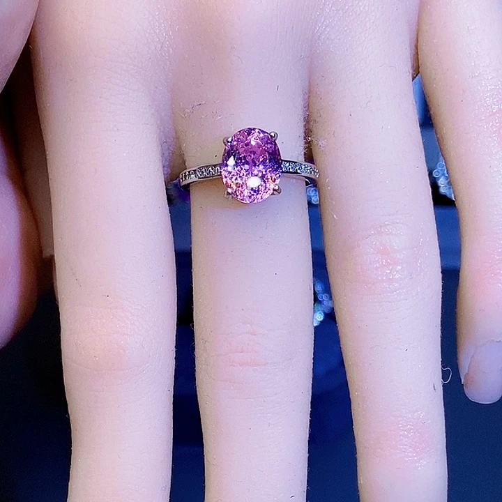 戒指银S925镶嵌碧玺