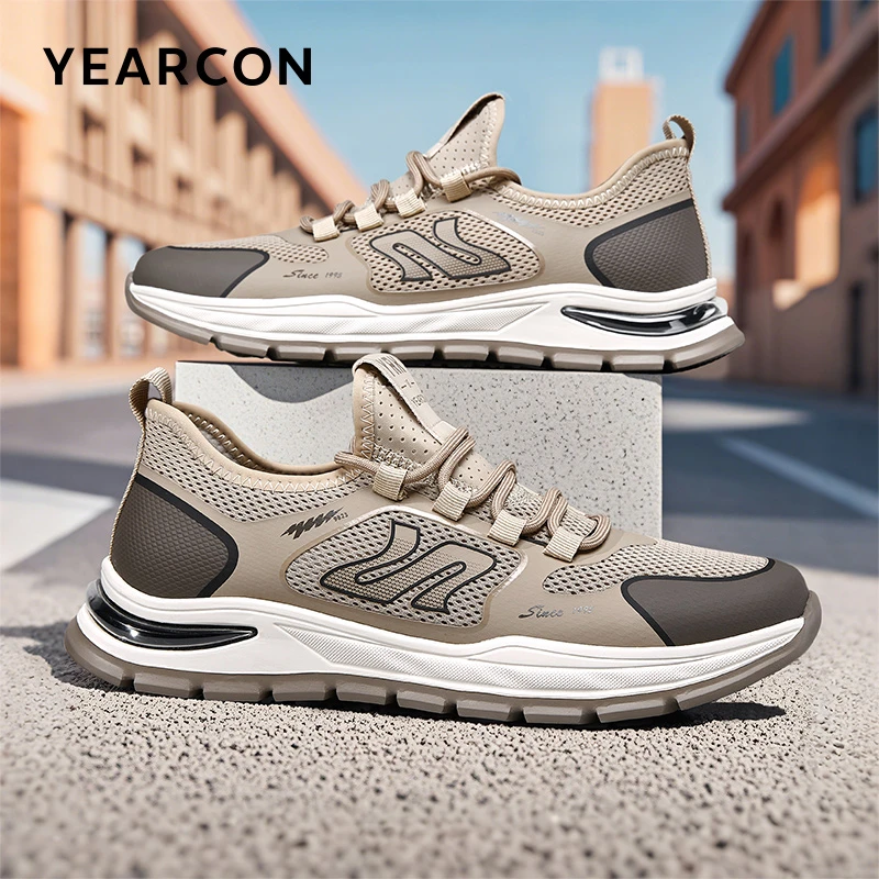 意尔康男鞋25年新款男士运动休闲飞织透气网面鞋男款轻便男士皮鞋