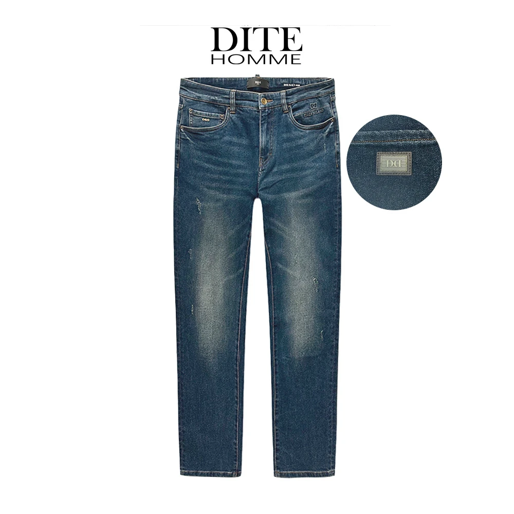 DITE男装 休闲金属标牛仔裤25秋冬季男款时尚百搭力口袋钢印
