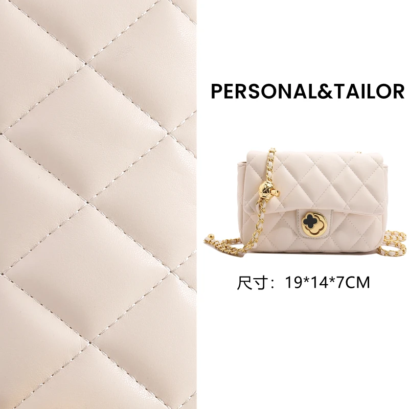 8907白色早春新款链条包单肩大容量菱格绣线小香风斜挎包