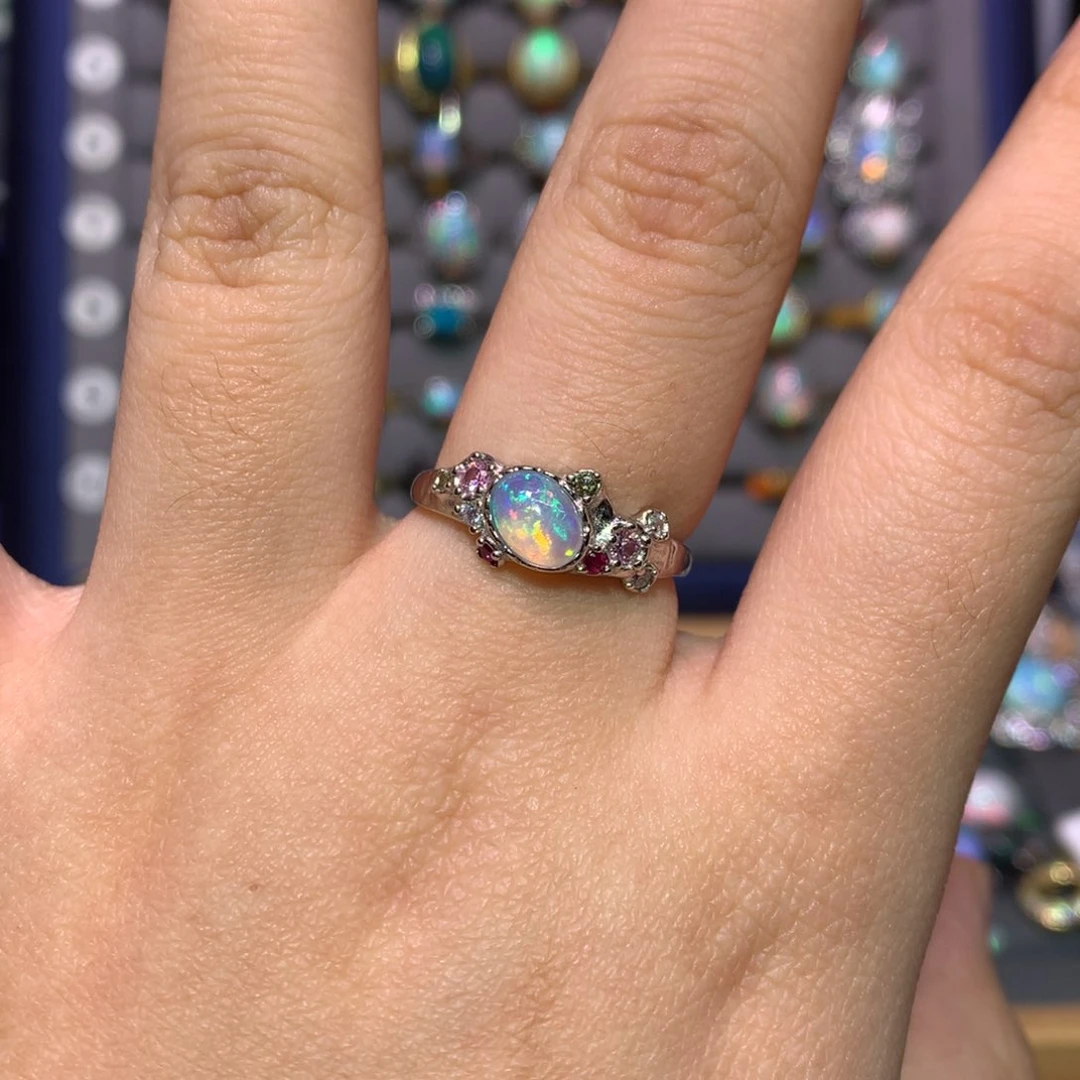 银S925镶嵌欧泊戒指