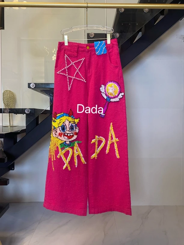 Dada设计款新款重工个性款休闲时尚百搭洋气牛子裤C12063