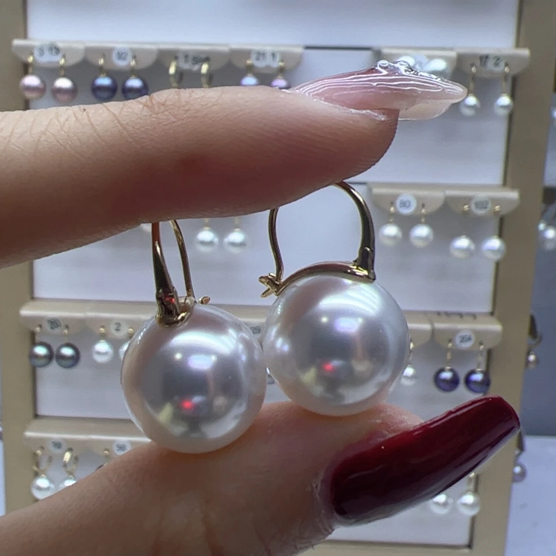 淡水珍珠耳饰18K金镶嵌