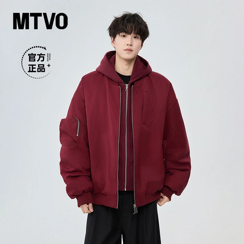 迈特优假两件棉服男冬季新款加厚保暖青少年连帽夹克外套83513266