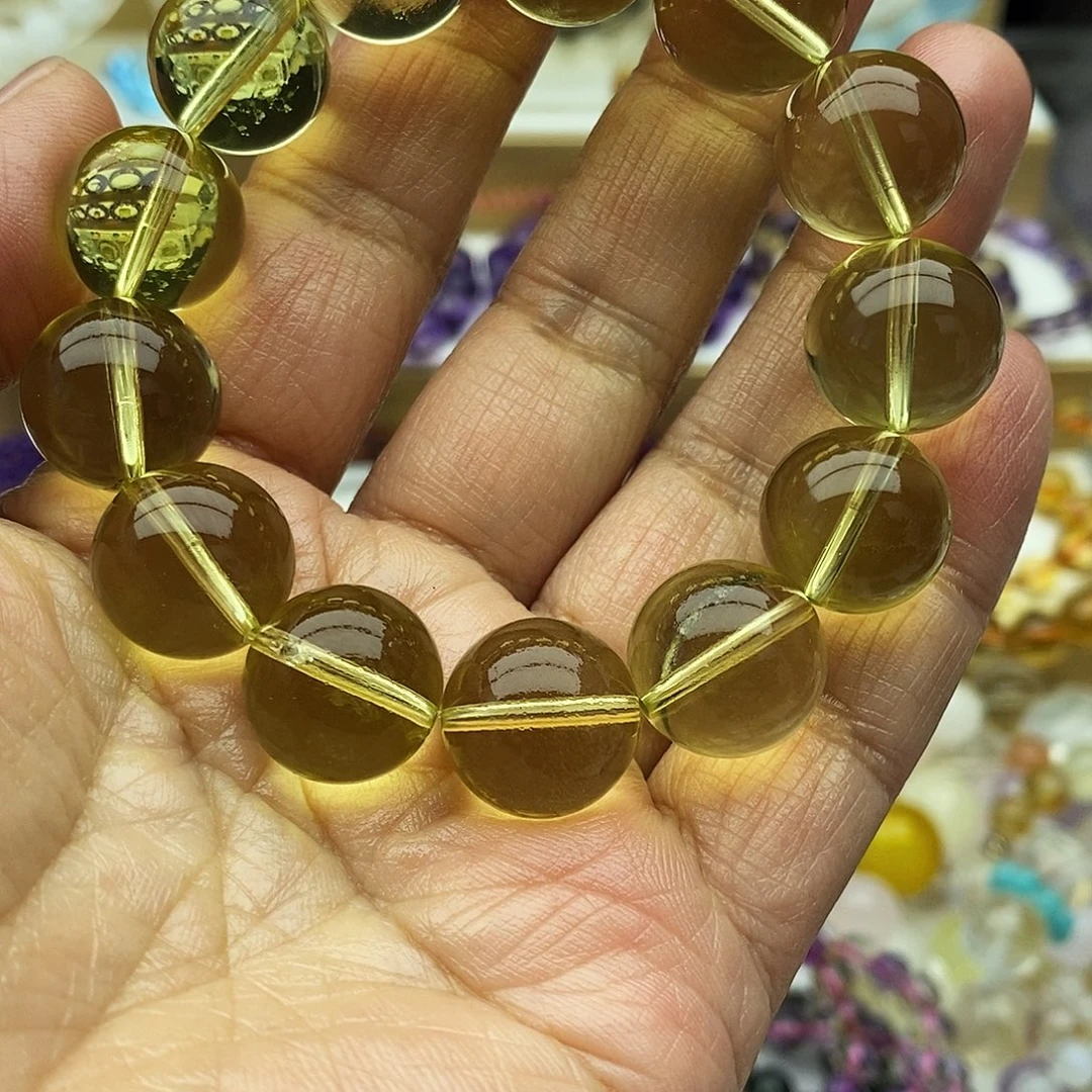 手链未镶嵌水晶天然黄水晶