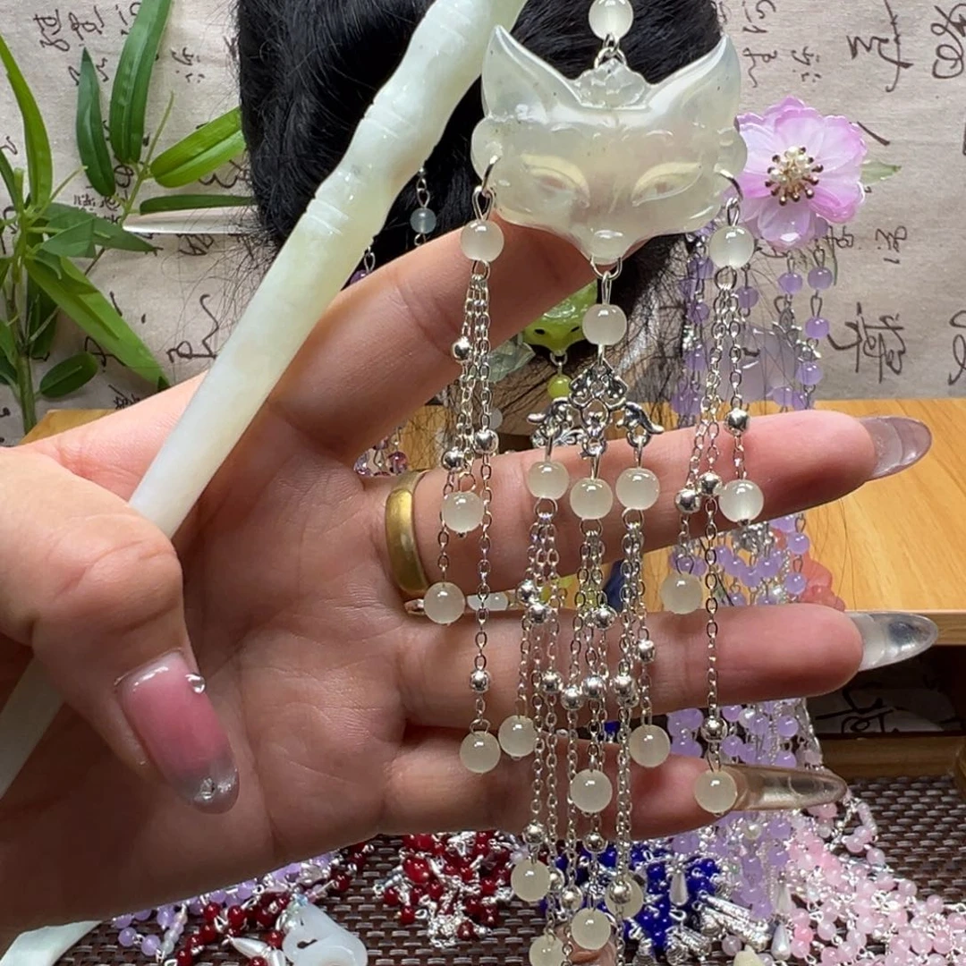 蛇纹石玉合金发饰