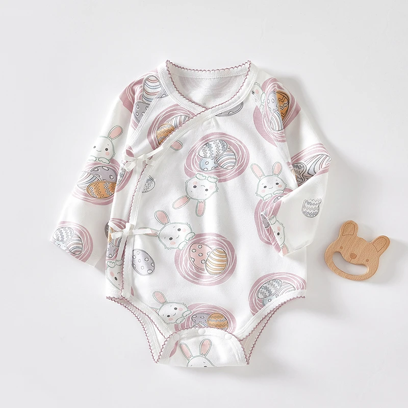 a类婴儿包屁衣春秋装宝宝三角哈衣纯棉新生儿长袖连体衣无骨爬服