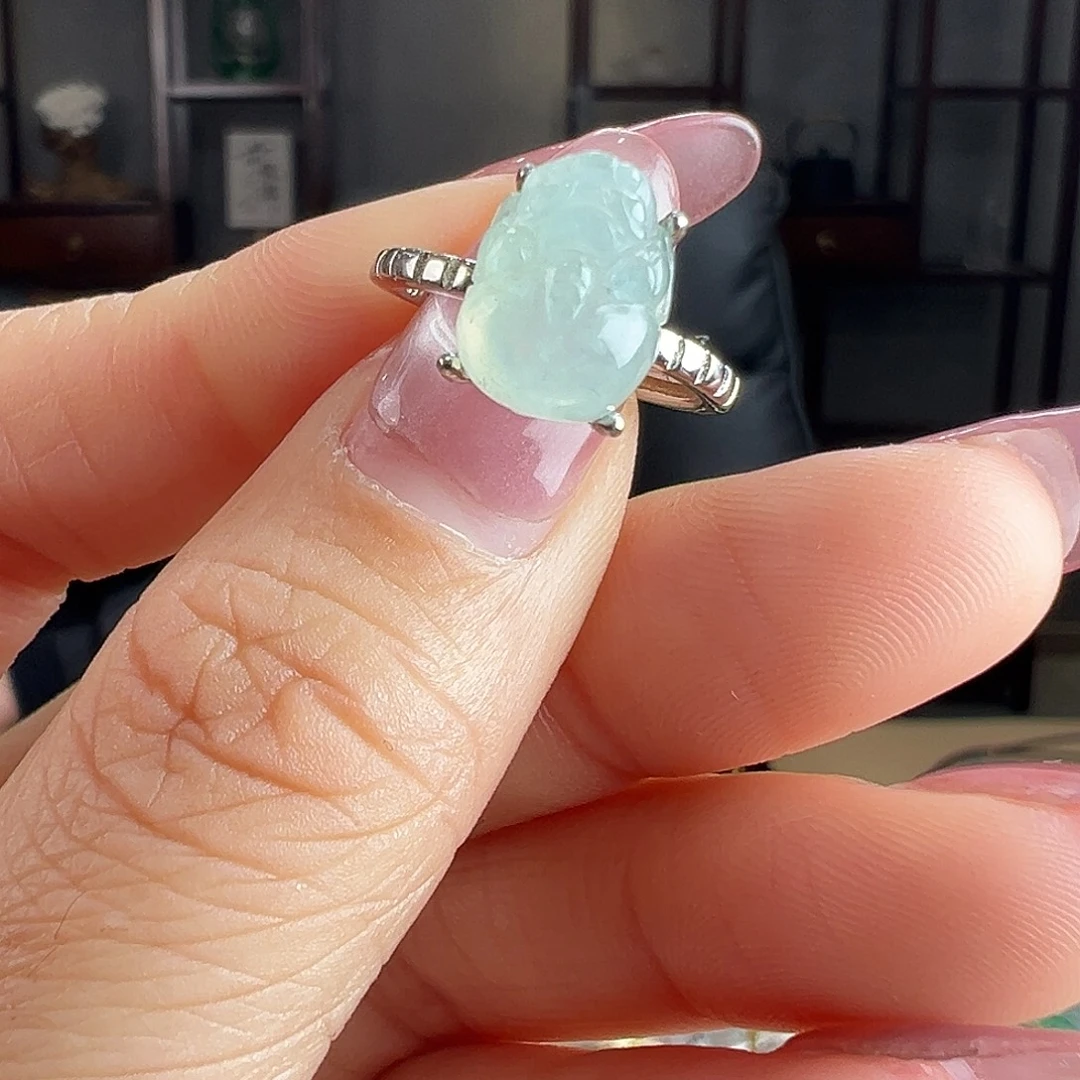 翡翠银S925镶嵌戒指戒指68