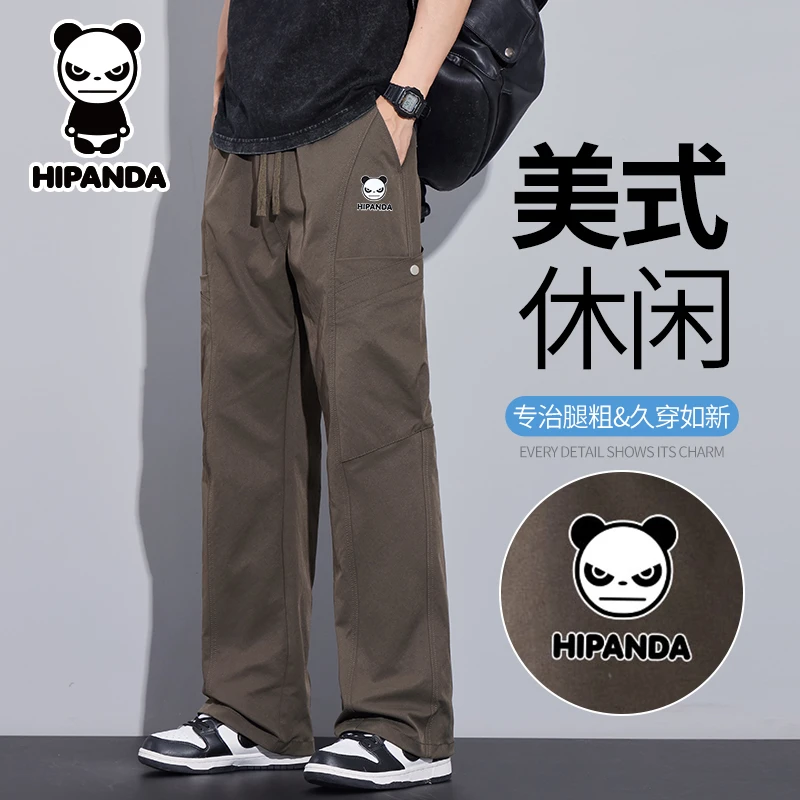 HiPanda你好熊猫男士薄款休闲裤夏季宽松百搭直筒潮牌速干工装裤