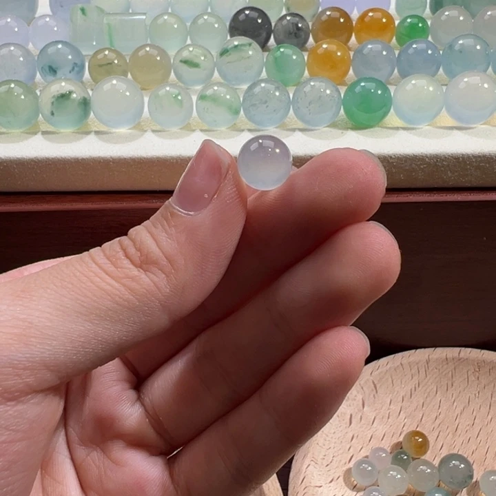 翡翠散珠天然缅甸翡翠A货8.9