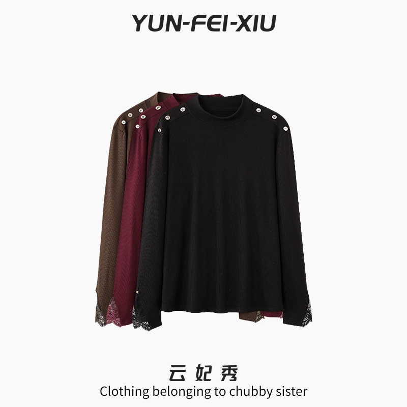 云妃秀大码女装T恤时尚休闲胖妹妹显瘦宽松减龄韩版日常冬季88034