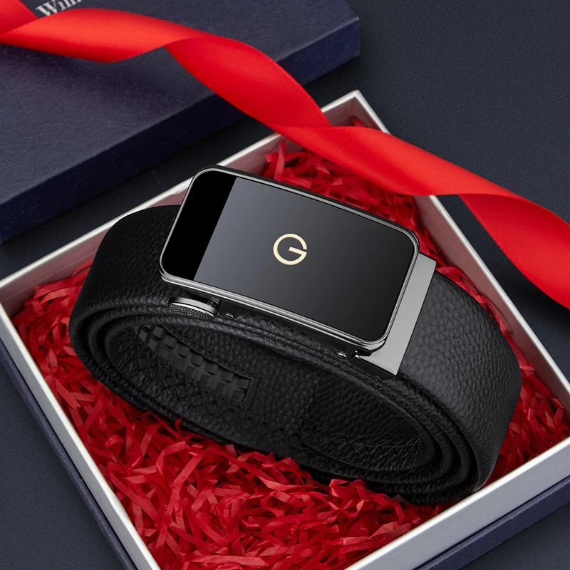 新款皮带男款自动扣腰带商务休闲百搭中青年男士皮带时尚潮流裤带