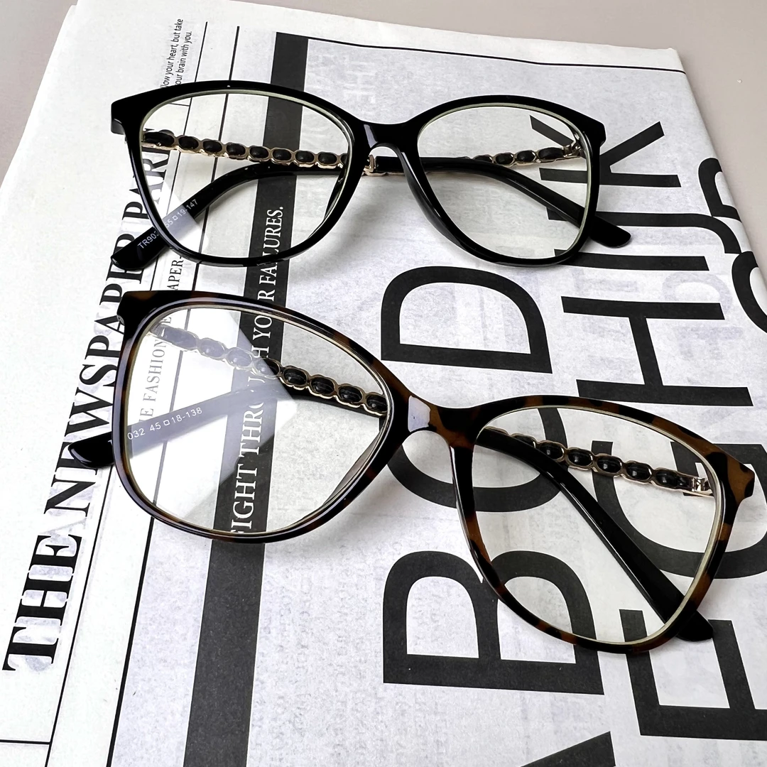 白鹿赵露丝娜然同款小香家TR素颜编织黑框镜腿眼镜框CH3408
