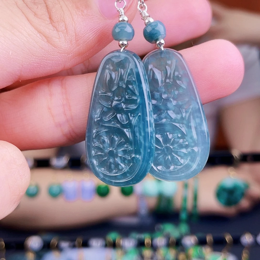 翡翠未镶嵌耳饰饰品