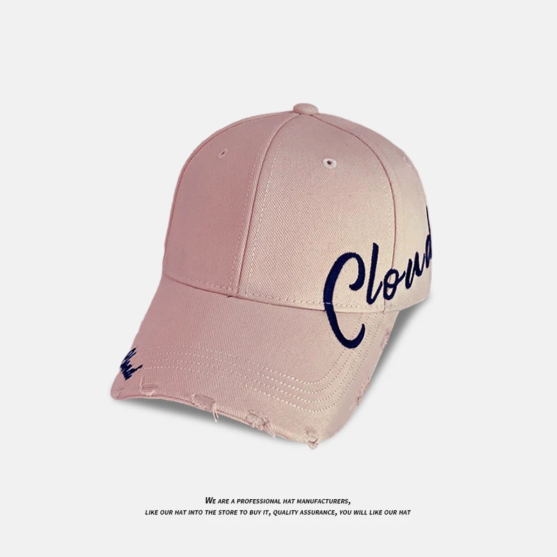 韩版侧边大字母刺绣棒球帽女春夏季休闲百搭显脸小遮阳硬顶鸭舌帽