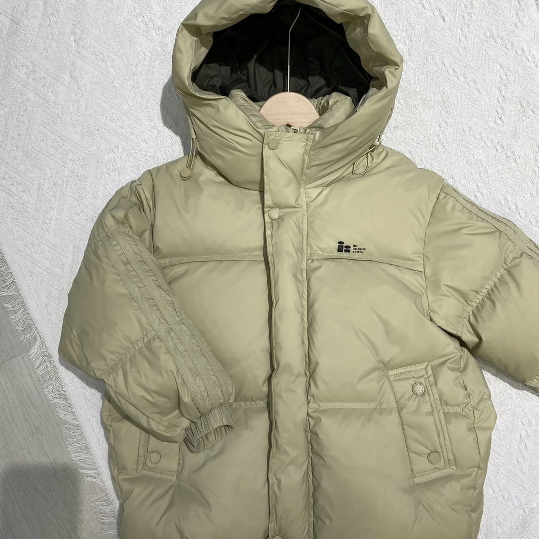 白鸭绒新款冬季连帽加厚保暖三防韩版外套童装男女同款百搭