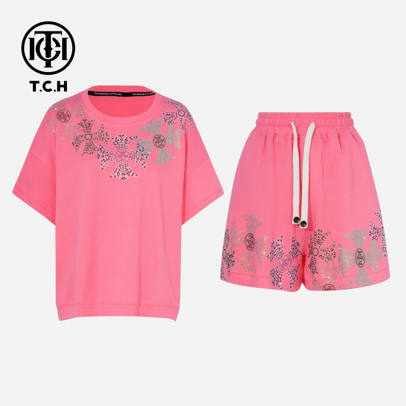 TCH私服烫钻工艺新时尚淑女百搭新潮流套装女T75B07E5070轻奢tch