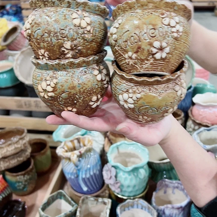 有孔，凑单福利满10元发货陶瓷多肉花盆！