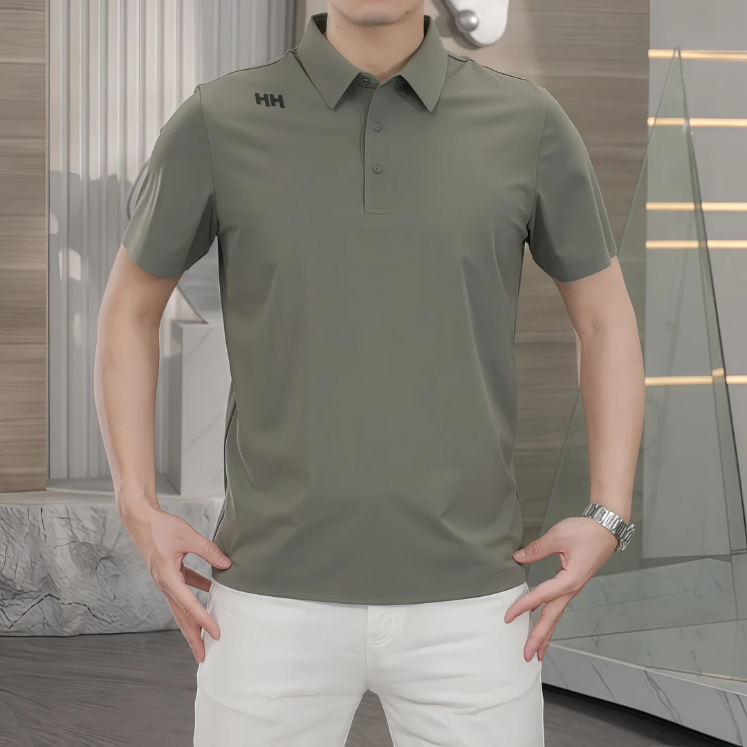 【欧卡斯】夏季夏装新品polo衫翻领透气男士无痕老钱风短袖polo衫男
