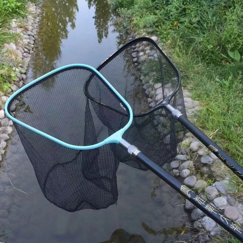 大物抄网头50cm60cm圆形涂胶大物网头三角形网头铝合金扇形抄网头