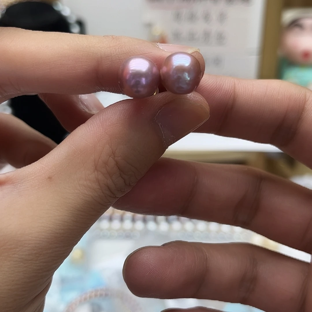 银S925镶嵌耳饰淡水珍珠