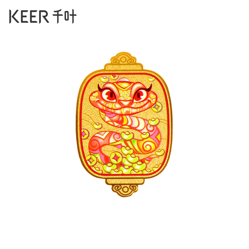 千叶珠宝 黄金足金蛇年大吉手机贴金币金票金条金片39900038537