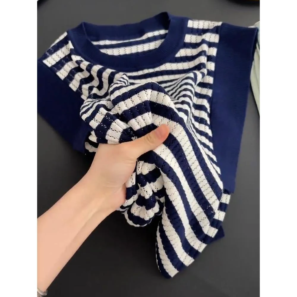 加大码300斤轻奢高端货无袖冰丝针织T恤男薄款夏季设计感背心潮2