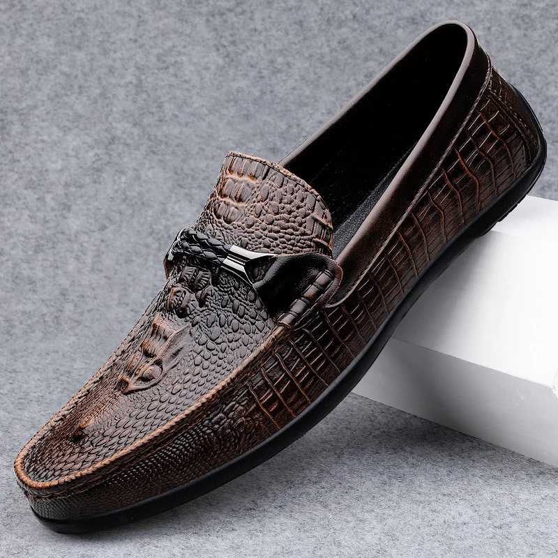 高端品质男士新款爆款豆豆鞋真皮软底一脚蹬懒人休闲皮鞋驾车鞋