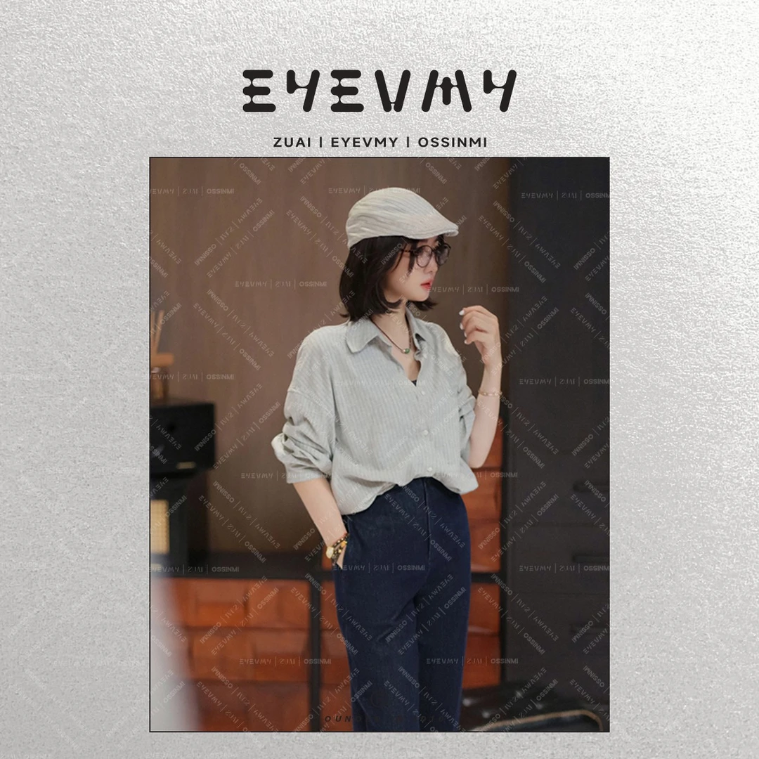 【巴黎旧刊】棉麻复古衬衫極简老钱风文艺气质宽松衬衫WT45CFU003