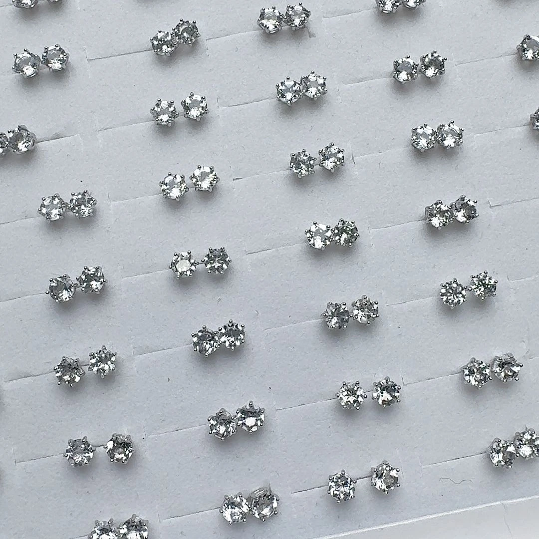 水晶耳饰银S925镶嵌发一件