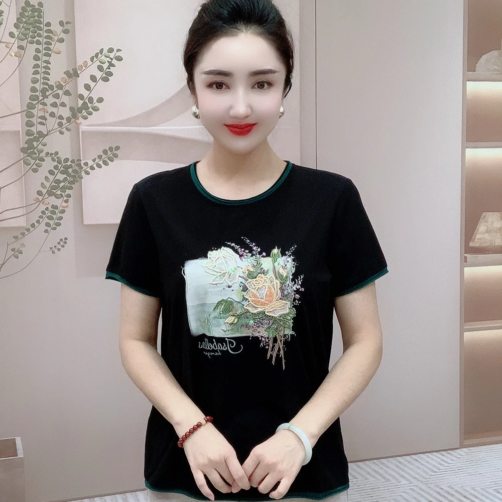 新款重工刺绣棉衫25021
