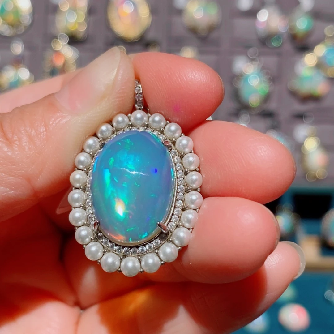 欧泊欧泊吊坠银S925镶嵌