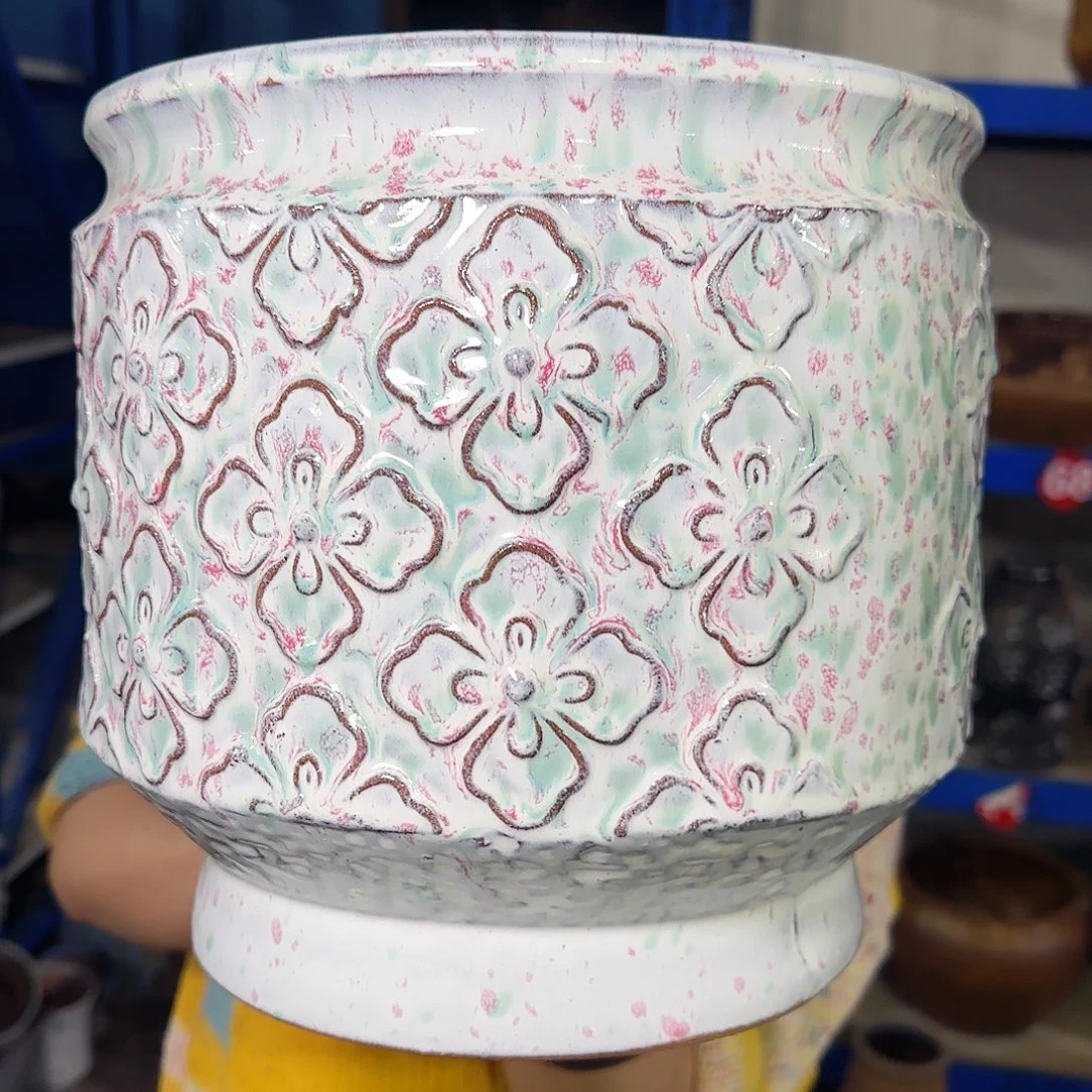 紫砂花盆高25口25