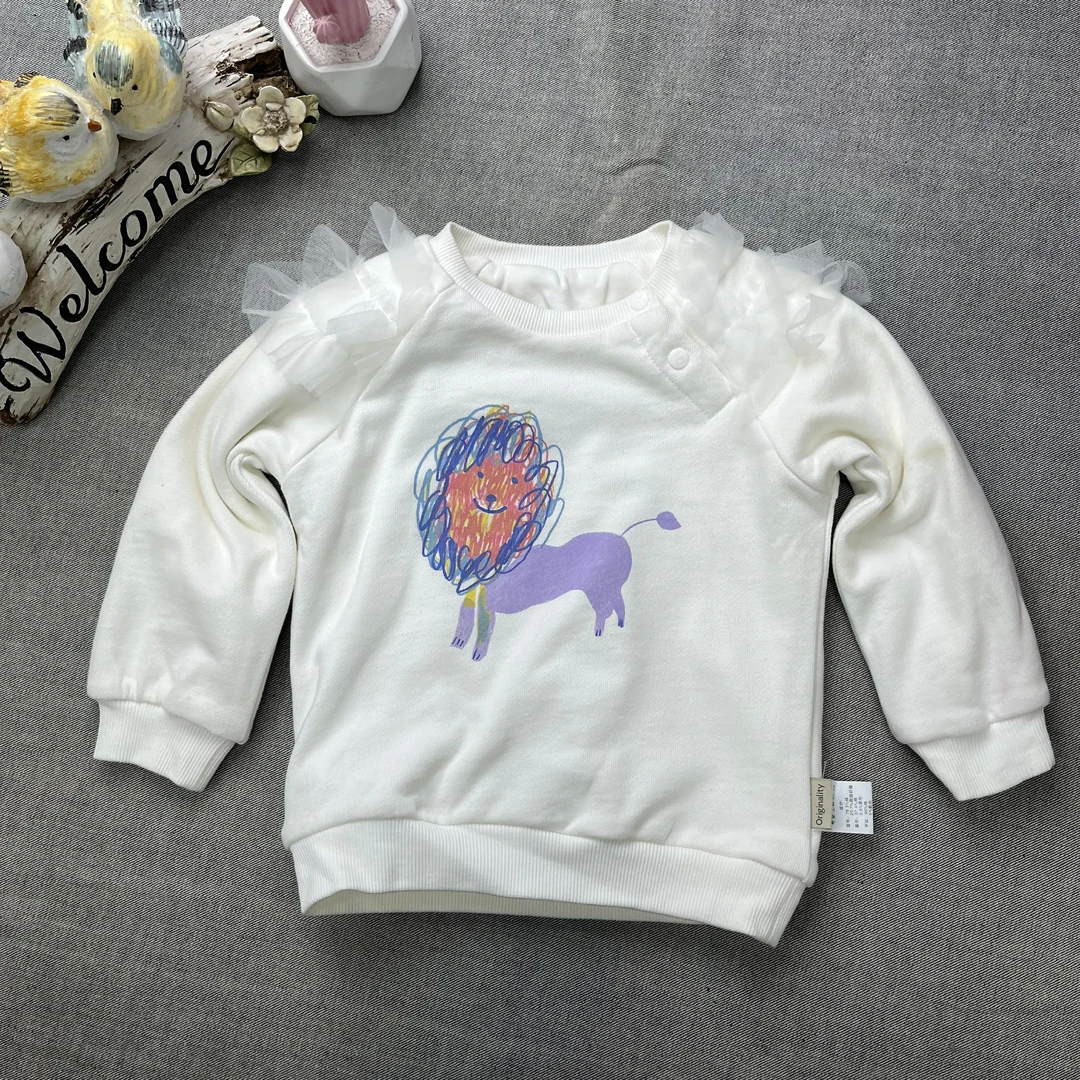 爱麻麻9142153女童加厚夹棉三层秋冬卫衣打底百搭公主洋气舒适