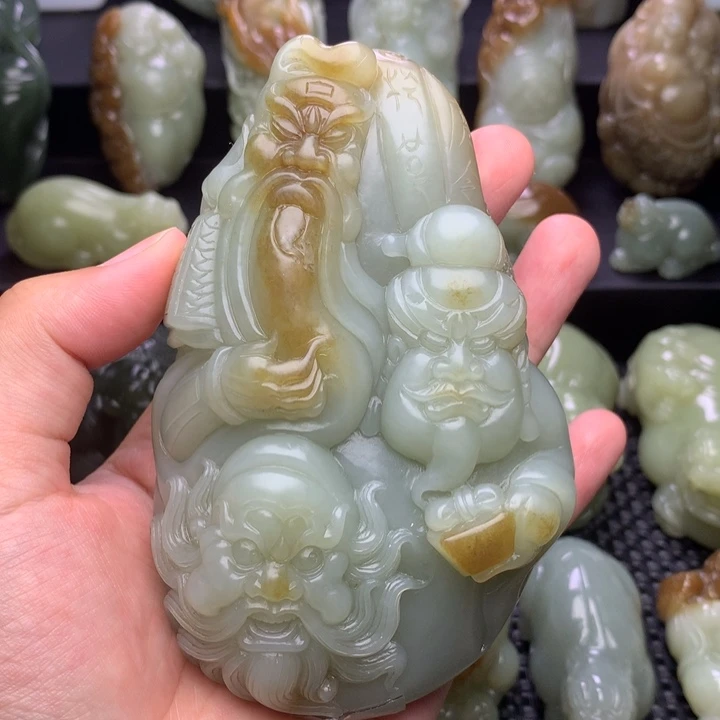 和田玉未镶嵌把件毛***仰