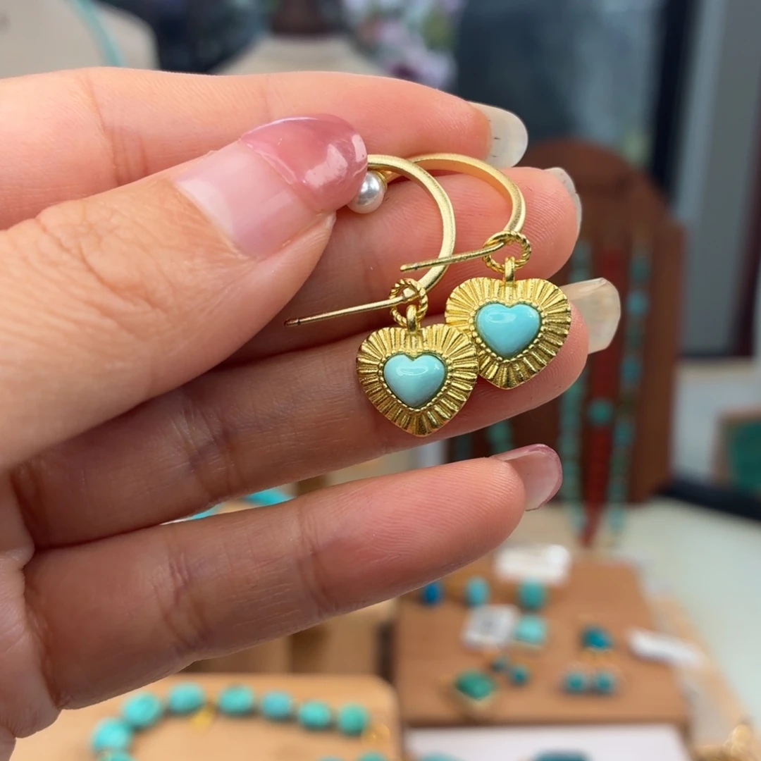 绿松石合金耳饰耳环