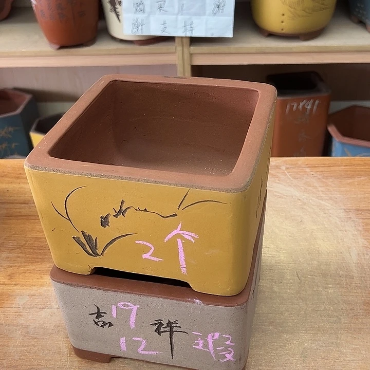 紫砂花盆，透气花盆