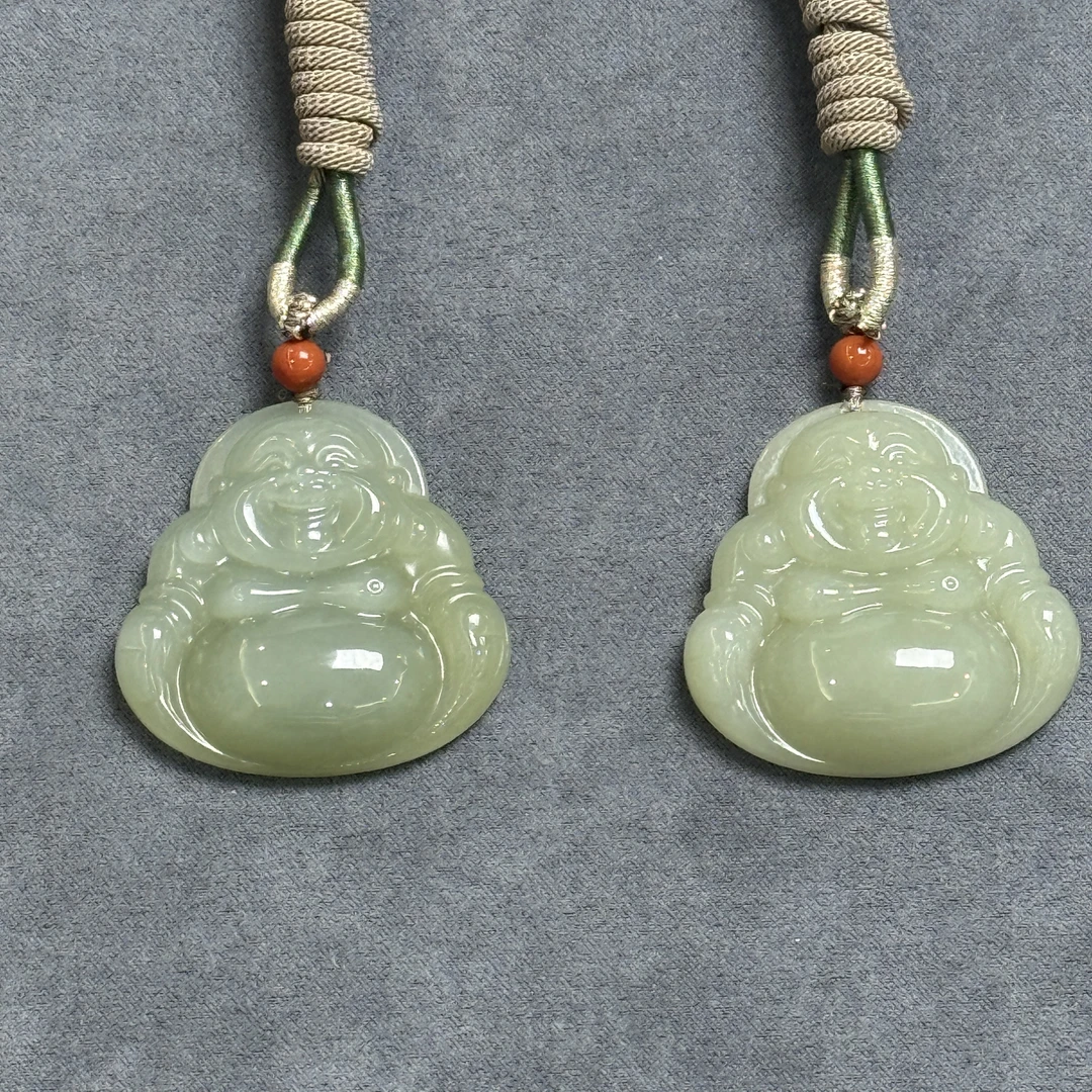 【欣妈珠宝】和田玉青玉大佛公吊坠（浅）#6125多样性发一